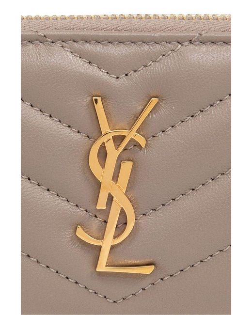 Saint Laurent Gray Leather Wallet,