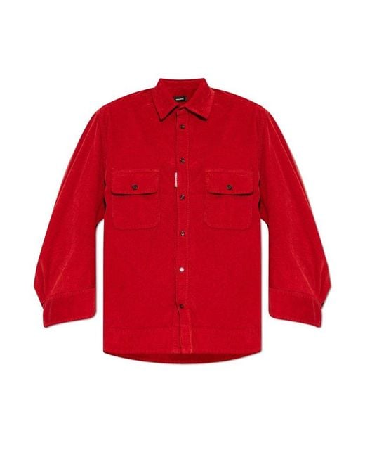 DSquared² Red Corduroy Shirt,