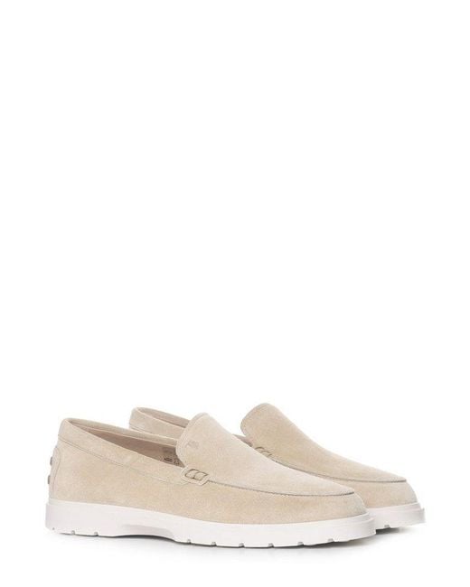 Tod's Natural Round Toe Slip-On Loafers for men