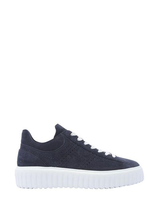 Hogan Blue Round-toe Lace-up Sneakers for men