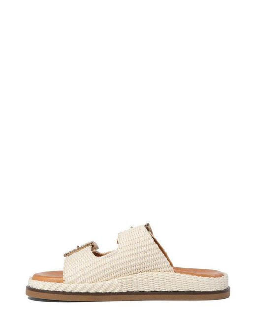 Alibi White Greta Buckle Sandals