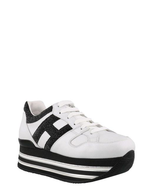 Hogan H222 Maxi Platform Sneakers in White | Lyst