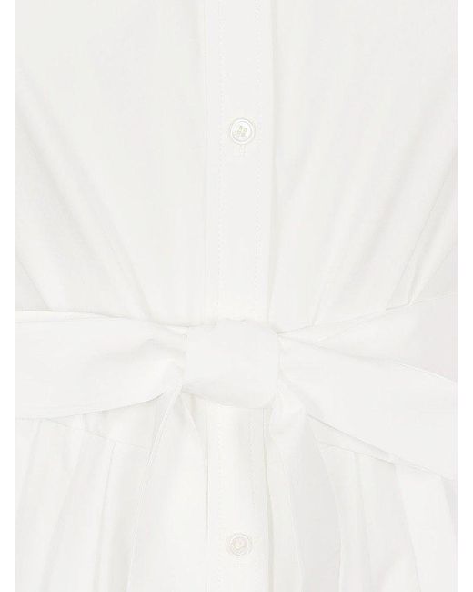 Weekend by Maxmara White Buttoned Belted Shirt Dress