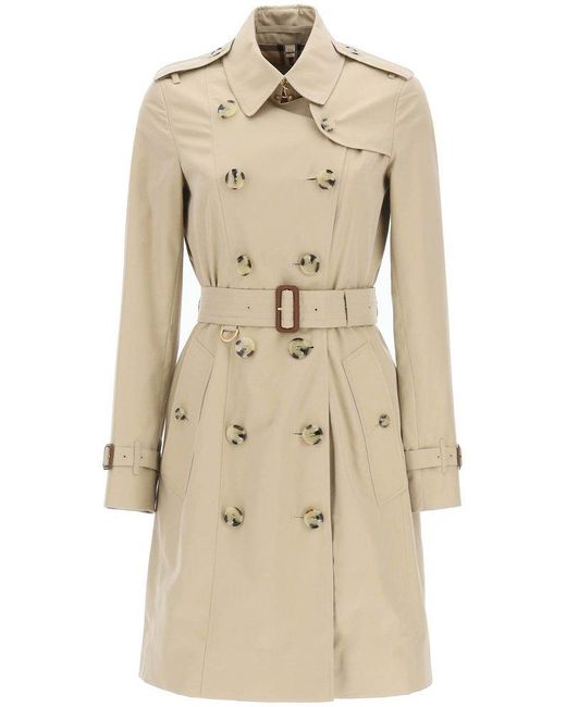 Burberry Leather Chelsea Heritage Belted Trench Coat in Beige (Natural ...