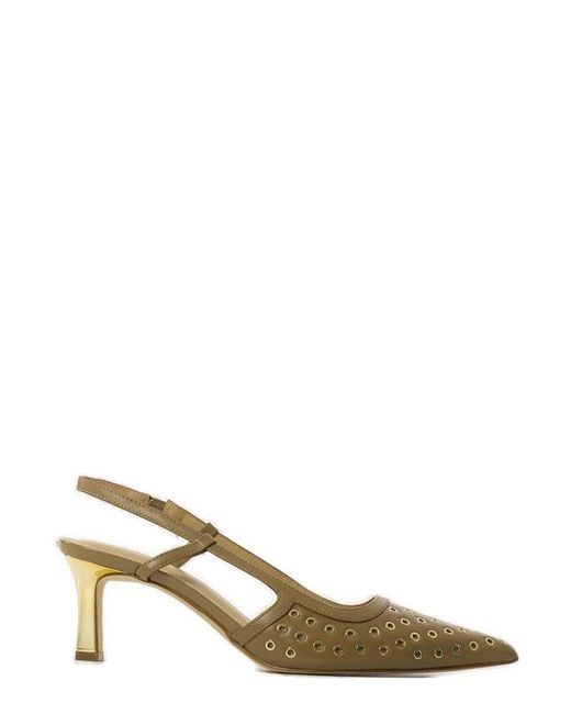 MICHAEL Michael Kors Natural Alora Grommeted Slingback Pumps