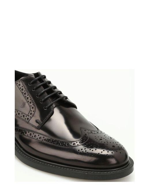 Tod's Black Perforated Detail Lace-up Shoes for men