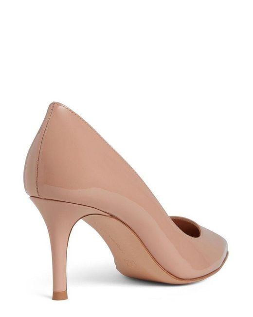 Gianvito Rossi Pink Pointed-toe Slip-on Pumps