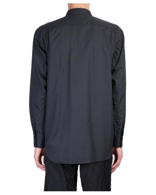 Comme des Garçons Blue Polka-Dot Checked Shirt for men