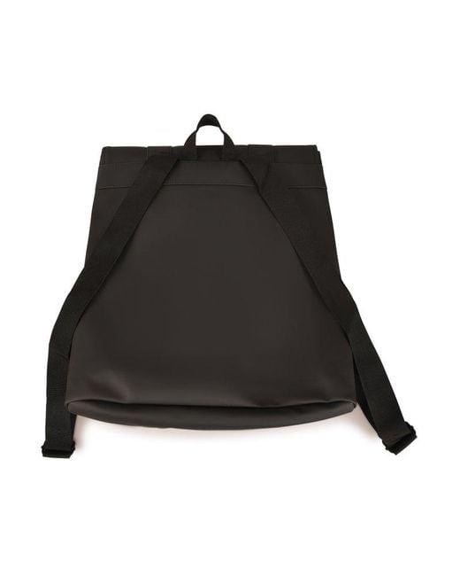 Rains Black Logo-debossed Foldover Top Backpack for men