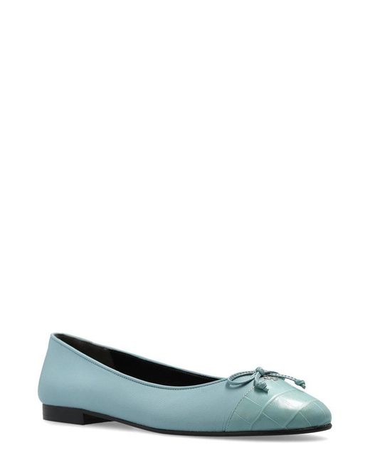 Tory Burch Blue Bow-Tie Ballet Flats