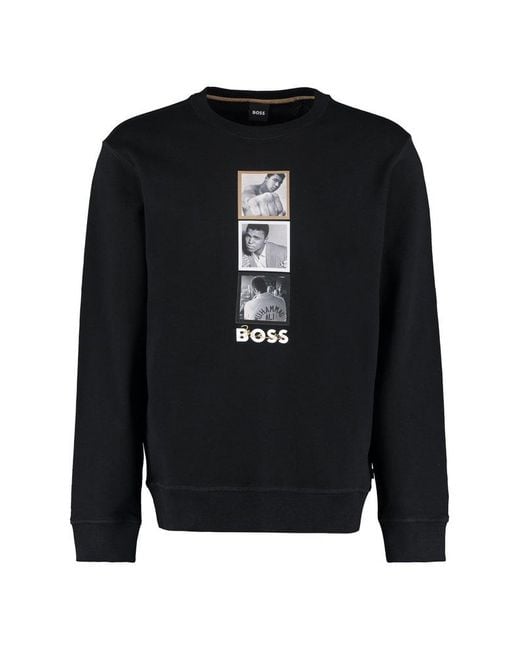 BOSS by Hugo Boss Black X Muhammad Ali - Printed Cotton Sweatshirt for men