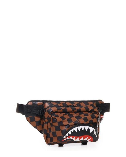 Sprayground Spring Hangover Cargo Crossbody: Marsupio Unisex In Tessuto Sintetico Marrone, Dimensioni Compatte 11x7.5x2 Cm, Con Zip E Tasche Interne