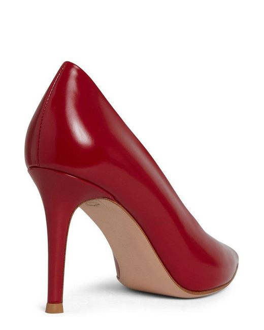 Gianvito Rossi Red Pointed Toe Slip-On Pumps