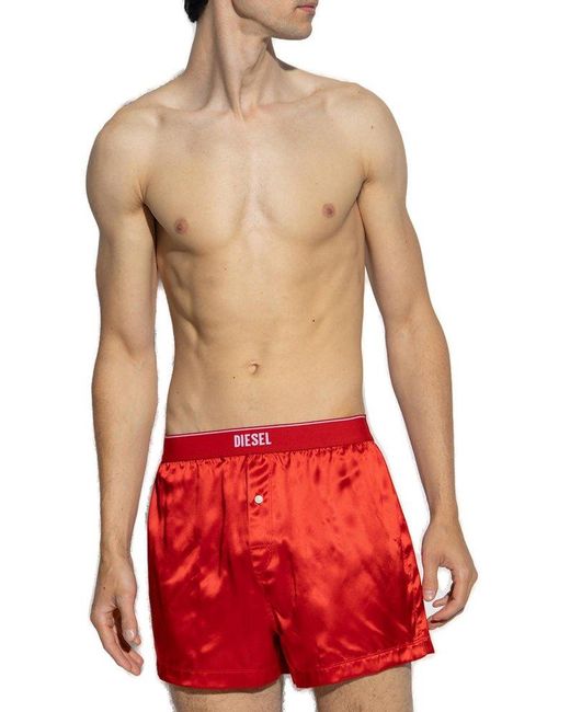 DIESEL Red ‘Uubx-Stark-El’ Silk Boxers for men