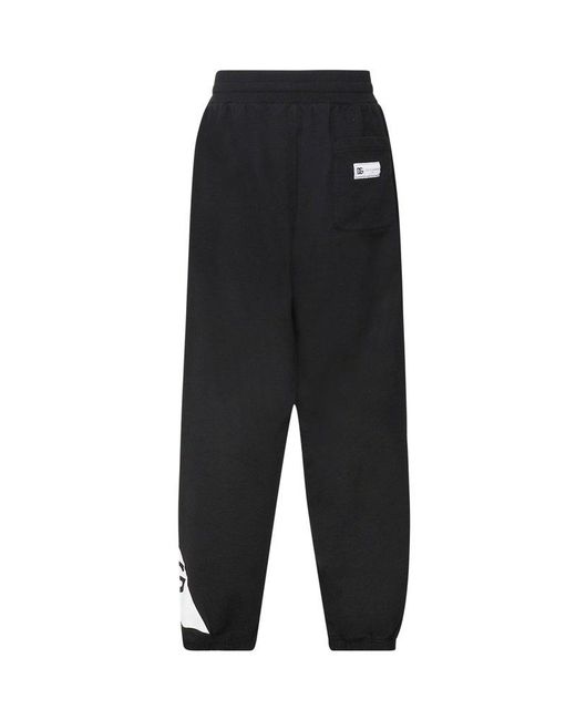 Dolce & Gabbana Black Logo Printed Panelled Track Pants for men