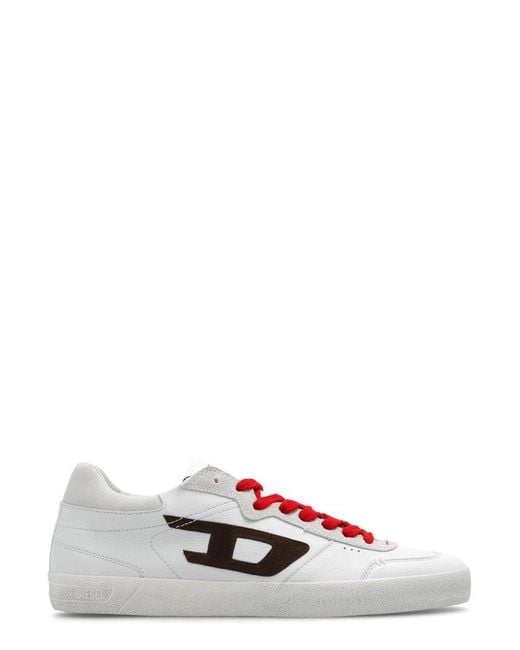 DIESEL White S-leroji Low-distressed Sneakers In Leather And Suede for men