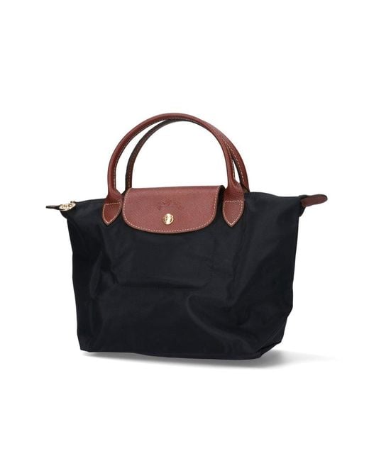 Longchamp Black Le Pliage Folding Tote Bag