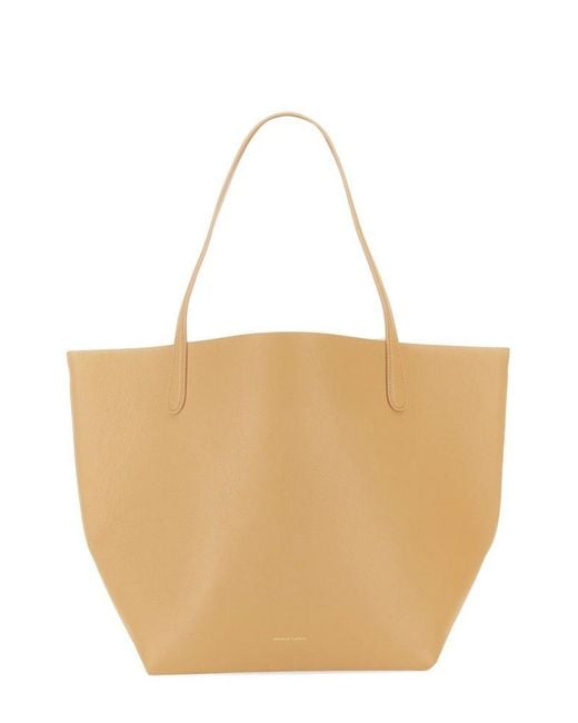 Mansur Gavriel White Soft Leather Tote Bag With Logo