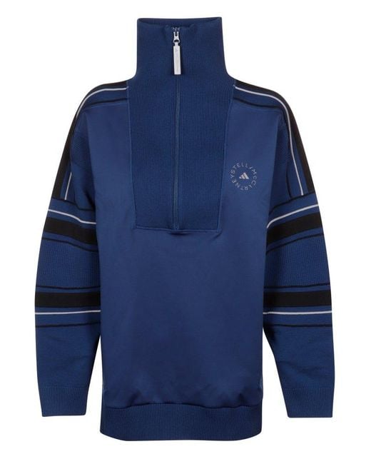 Adidas By Stella McCartney Blue High Neck Sweatshirt
