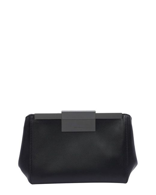 クラッチバッグ MAX MARA Leather clutch with l logoed detail Clutch handbags | Max Mara