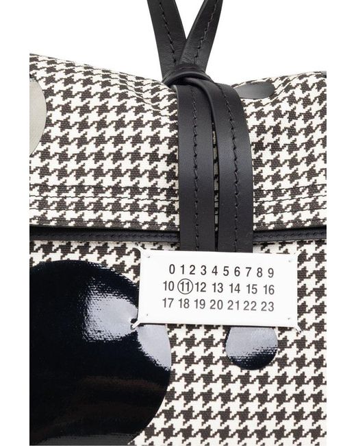 Maison Margiela Black Houndstooth Folded Top Clutch Bag