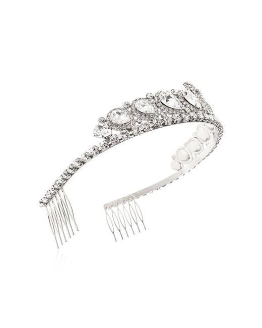 Dolce & Gabbana White Crystal-embellished Tiara Headband