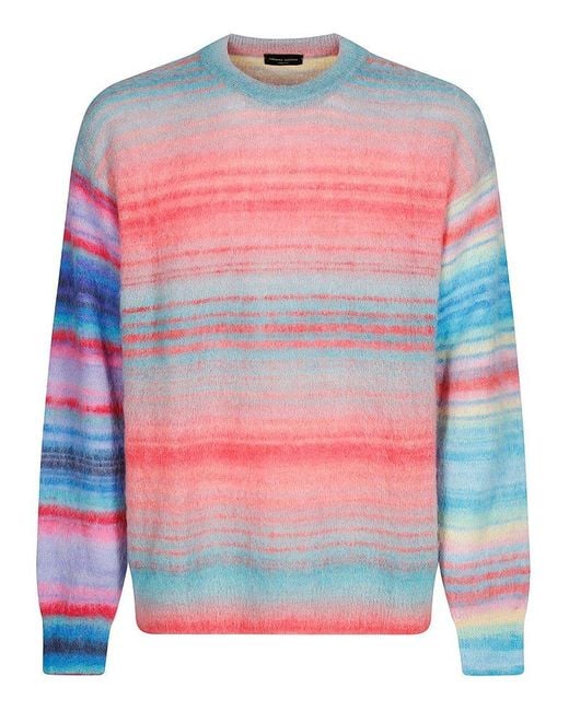 Roberto Collina Pink Striped Knitted Sweater for men