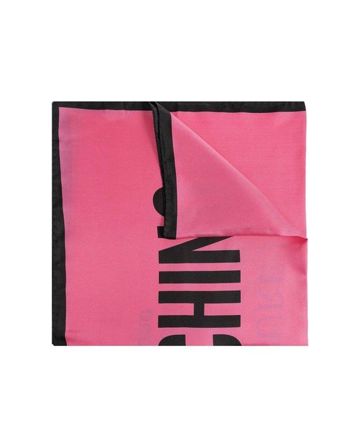 Moschino Pink Silk Scarf,