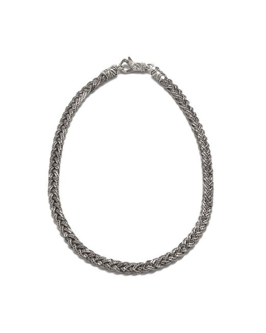 Emanuele Bicocchi Metallic Diamond Cut Braided Chain Necklace