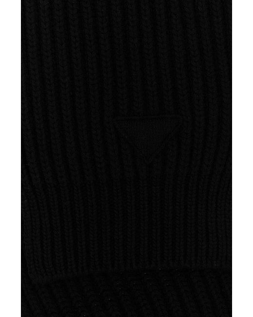 Prada Black Logo-detailed Knitted Scarf