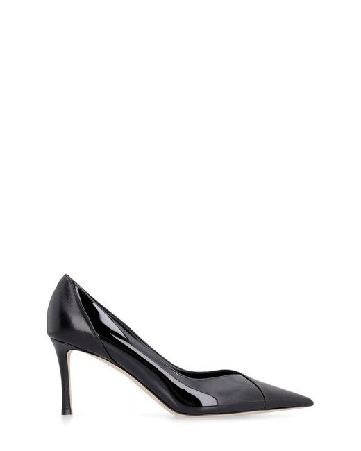 Jimmy Choo Black Cass 75 Patent Leather Pointy-toe Pumps