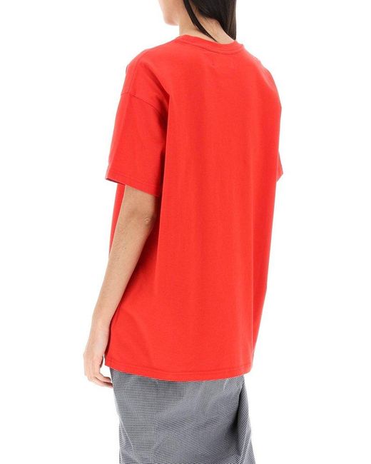 Vivienne Westwood Red Classic T Shirt With Orb Logo for men
