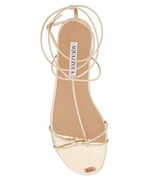 Aquazzura Natural Roman Ankle-strap Flat Sandals