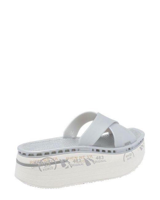 Premiata White Moura Slip-On Platform Sandals