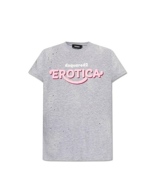 DSquared² Gray T-shirt With Logo, for men