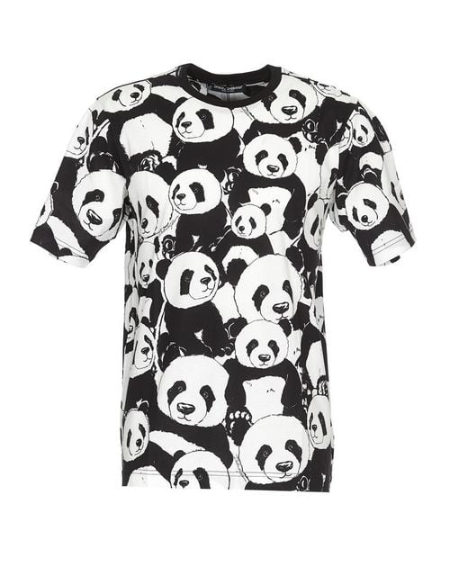 Dolce & Gabbana Black Panda Print T-shirt for men