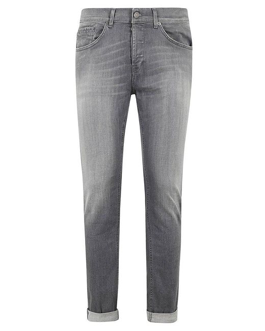 Dondup Gray Turn-up Hem Skinny Jeans for men