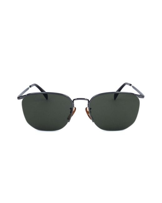 David Beckham Green Square Frame Semi Rimless Sunglasses for men