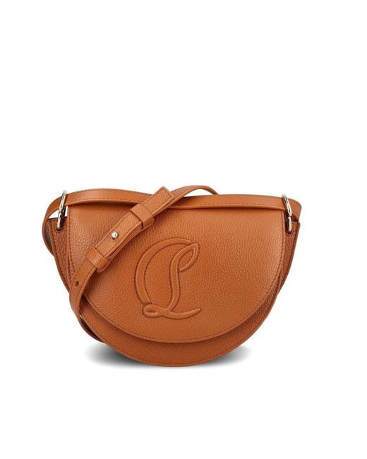 Christian Louboutin Brown By My Side Foldover Top Shoulder Bag
