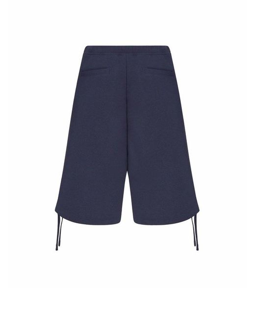 Dior Blue Logo Embroidered Drawstring Shorts for men