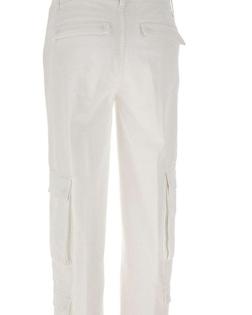 Dondup White Wide Leg Cargo Trousers