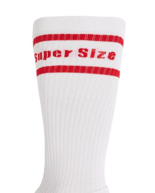 DSquared² White Logo-intarsia Socks for men