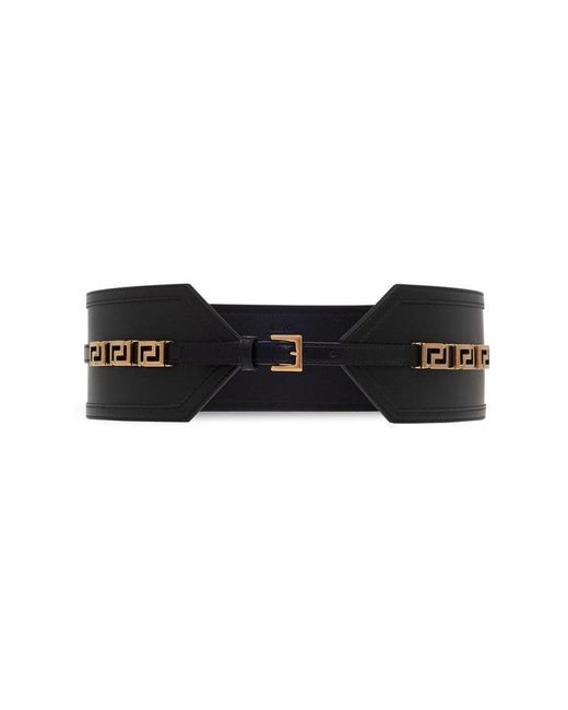 Versace Black Greca Goddess Leather Belt