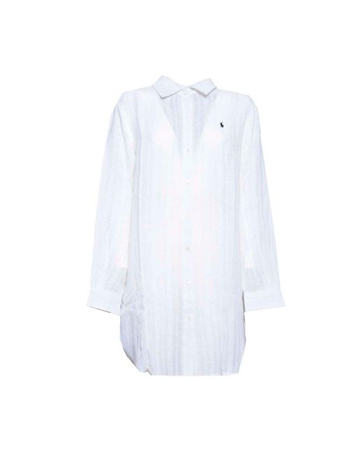 Polo Ralph Lauren White Logo Detailed Sleeved Shirt