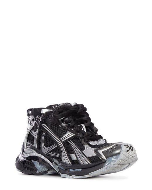 Balenciaga White Mesh Panelled Lace-Up Sneakers