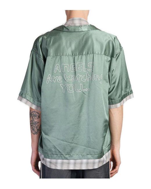 Maison Mihara Yasuhiro Double Layered Short-Sleeve Shirt in