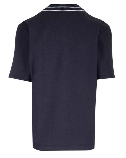 Moncler Blue Polo Shirt With Logo
