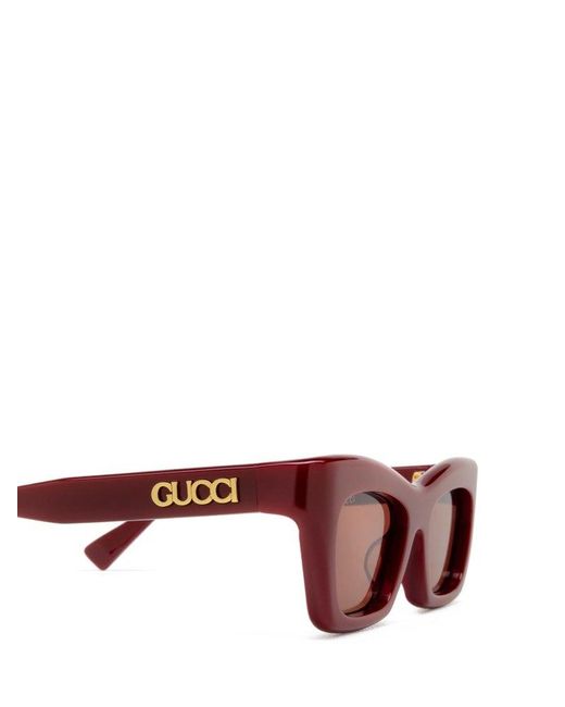 Gucci Pink Specialized Fit Rectangular Sunglasses