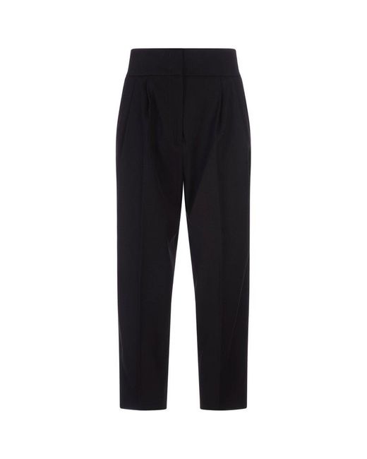 Fabiana Filippi Black High Waist Straight-Leg Trousers