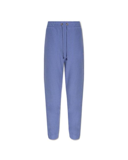 Champion Blue Logo Patch Tapered Drawstring Track Pants for men